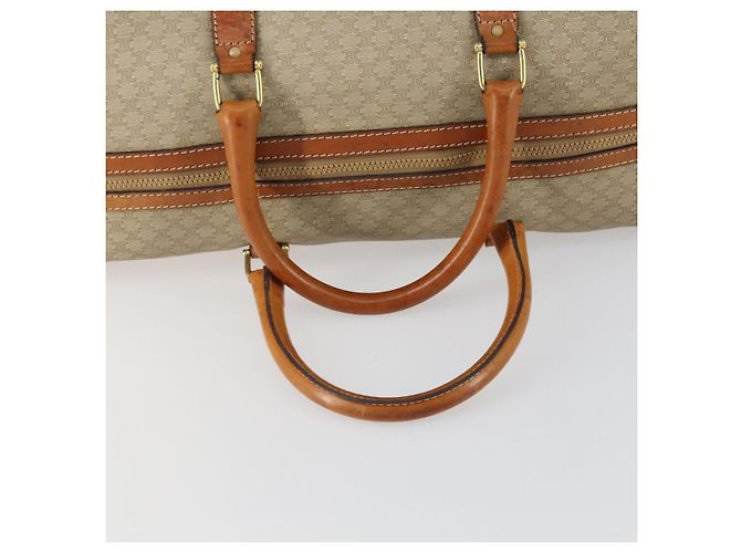 Céline Borsa Boston in tela Macadam CELINE PVC Beige Oro Auth 152180 D'oro - vista 7