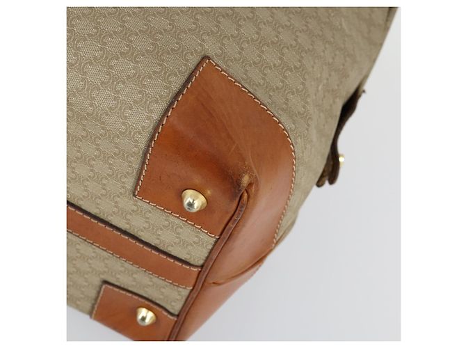 Céline Borsa Boston in tela Macadam CELINE PVC Beige Oro Auth 152180 D'oro - vista 9