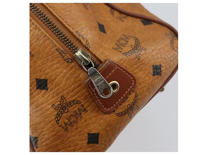 MCM Vicetos Logogram Borsa a Mano in Pelle PVC Marrone Oro Auth gh1457 D'oro - vista 18