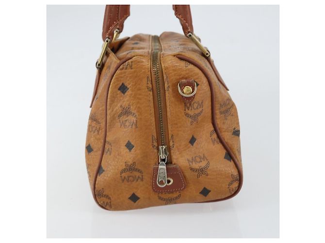 MCM Vicetos Logogram Borsa a Mano in Pelle PVC Marrone Oro Auth gh1457 D'oro - vista 3