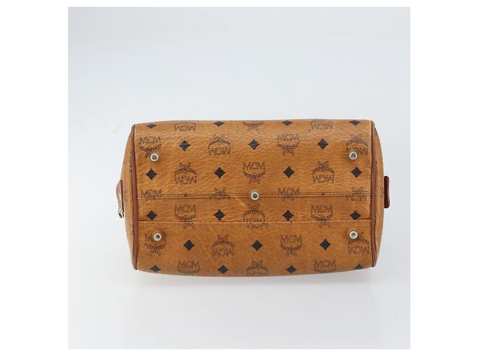 MCM Vicetos Logogram Borsa a Mano in Pelle PVC Marrone Oro Auth gh1457 D'oro - vista 5