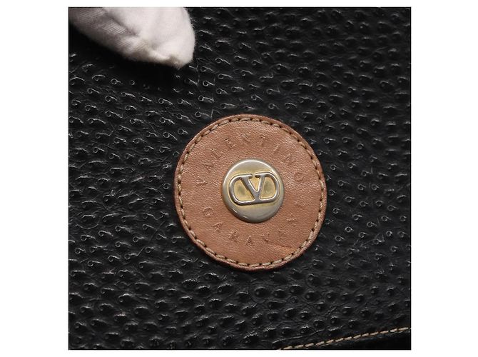 Borsa a Spalla in Pelle Nera e Oro VALENTINO Auth bs32067 Nero D'oro - vista 20