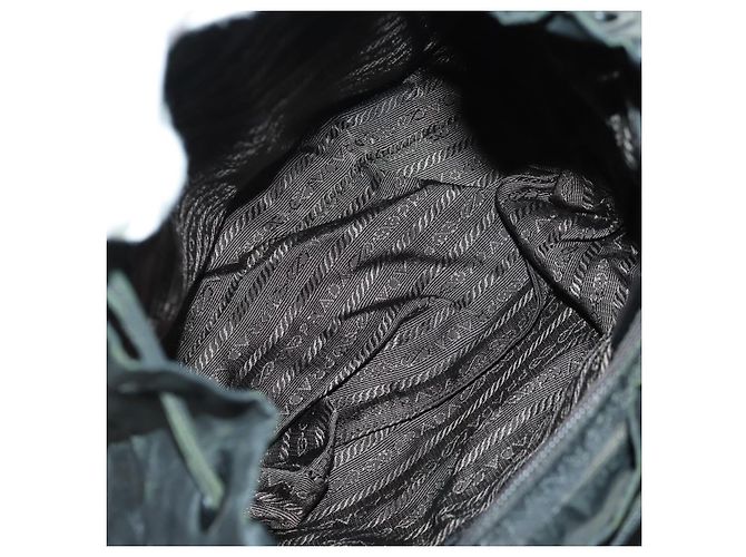 PRADA Rucksack aus Nylon grün silber authentisch bs31871 - Ansicht 11