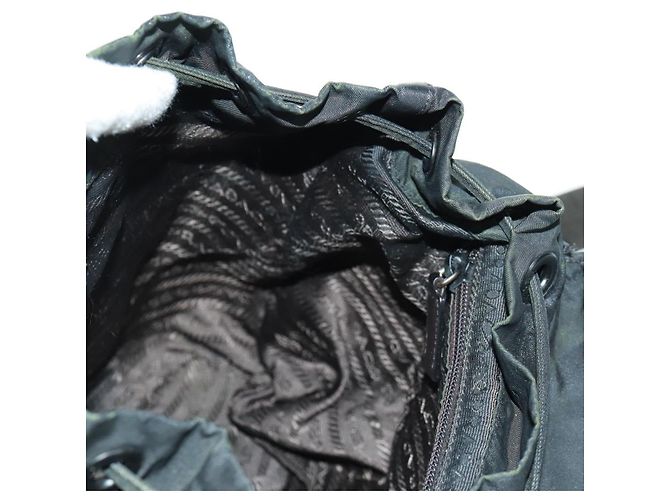 PRADA Rucksack aus Nylon grün silber authentisch bs31871 - Ansicht 25