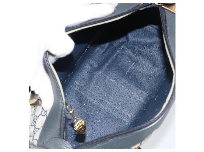 Gucci Borsa GG Supreme Sherry Line in PVC 2way Navy Rosso oro 002 39 0069 Auth ep12291 - vista 11