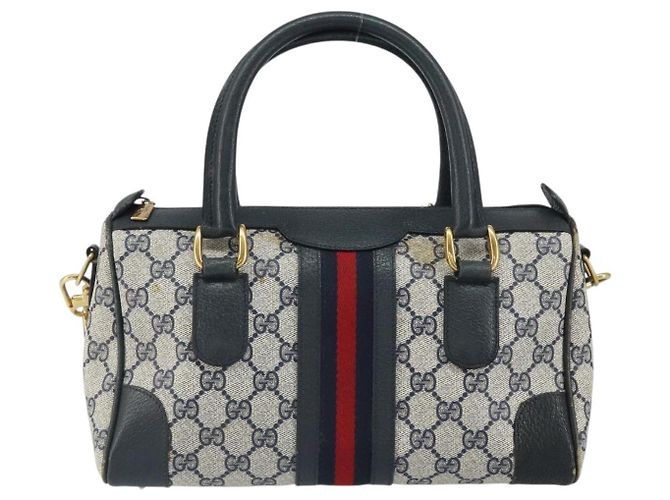 Gucci Borsa GG Supreme Sherry Line in PVC 2way Navy Rosso oro 002 39 0069 Auth ep12291 - vista 13