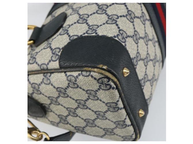 Gucci Borsa GG Supreme Sherry Line in PVC 2way Navy Rosso oro 002 39 0069 Auth ep12291 - vista 18