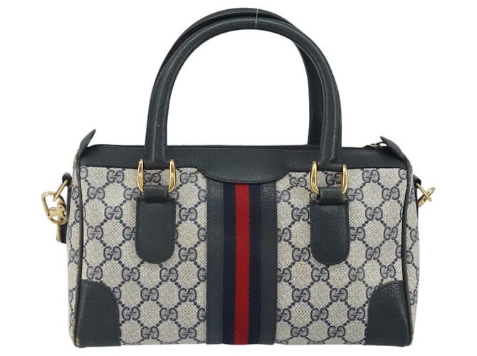 Gucci Borsa GG Supreme Sherry Line in PVC 2way Navy Rosso oro 002 39 0069 Auth ep12291 - vista 2
