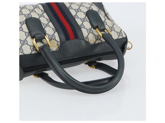 Gucci Borsa GG Supreme Sherry Line in PVC 2way Navy Rosso oro 002 39 0069 Auth ep12291 - vista 7