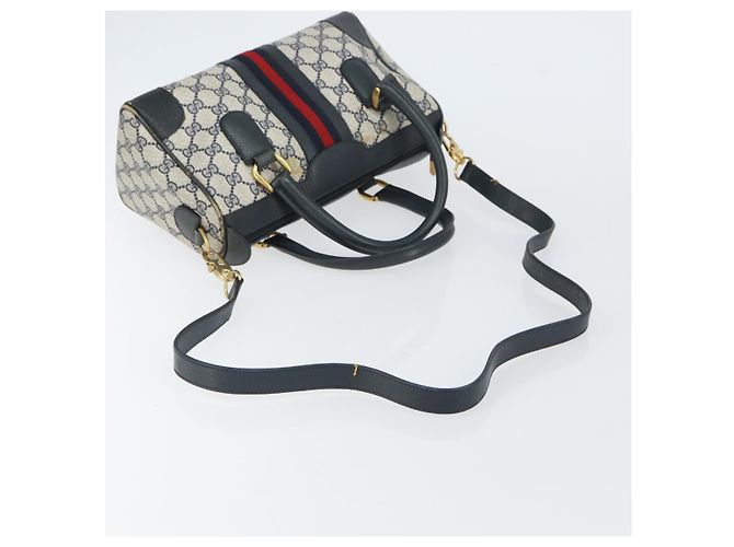 Gucci Borsa GG Supreme Sherry Line in PVC 2way Navy Rosso oro 002 39 0069 Auth ep12291 - vista 8