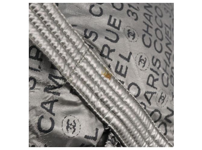 CHANEL Borsa Tote Illimitata Nylon Argento CC Auth gh1555 - vista 10