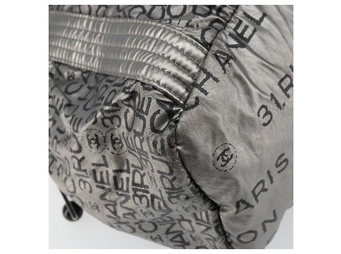 CHANEL Borsa Tote Illimitata Nylon Argento CC Auth gh1555 - vista 14