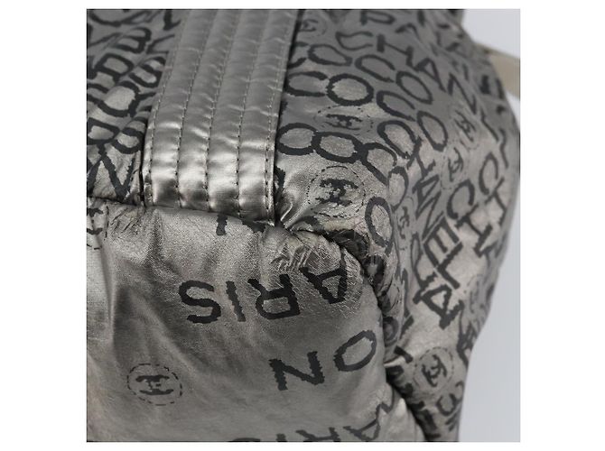 CHANEL Borsa Tote Illimitata Nylon Argento CC Auth gh1555 - vista 15