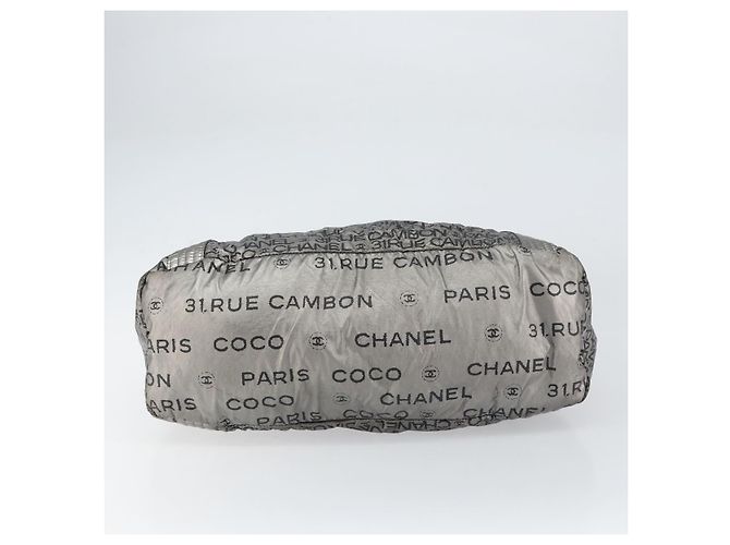 CHANEL Borsa Tote Illimitata Nylon Argento CC Auth gh1555 - vista 5