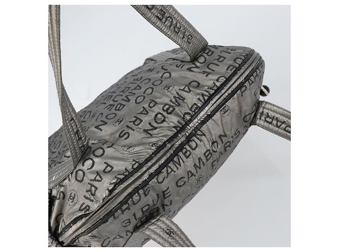 CHANEL Borsa Tote Illimitata Nylon Argento CC Auth gh1555 - vista 6
