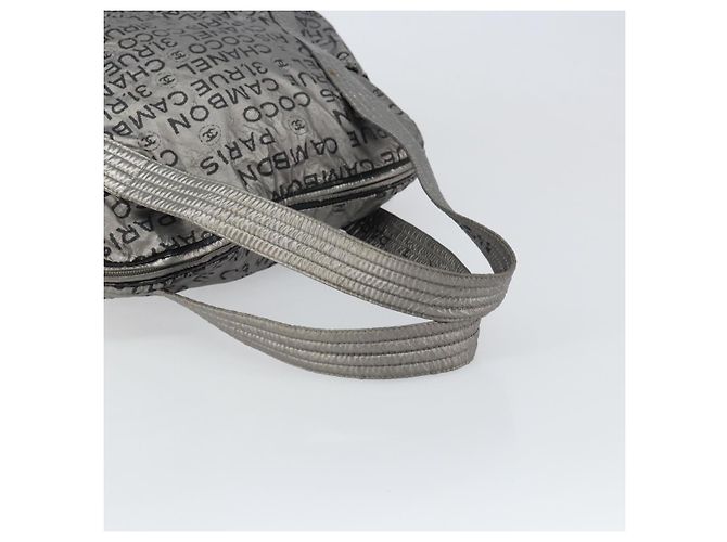 CHANEL Borsa Tote Illimitata Nylon Argento CC Auth gh1555 - vista 7