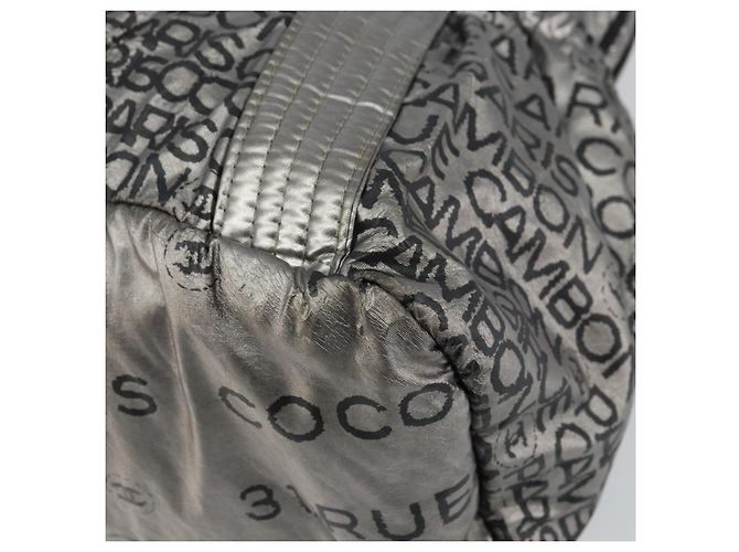CHANEL Borsa Tote Illimitata Nylon Argento CC Auth gh1555 - vista 9