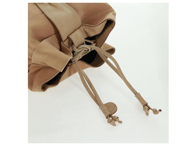 Borsa a Spalla Salvatore Ferragamo in Tela Beige Oro Auth bs31859 - vista 8