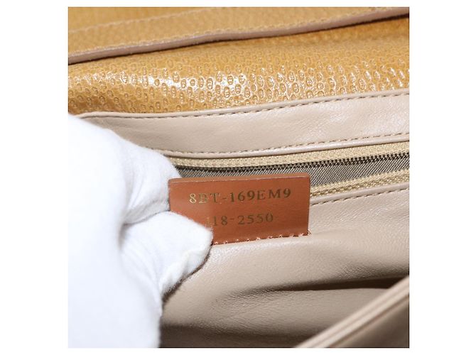 Borsa a mano FENDI in pelle 2 in 1 marrone oro Auth 158141 D'oro - vista 12