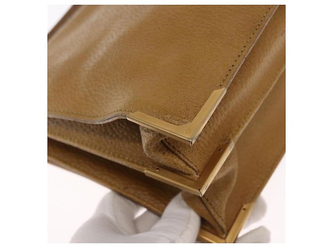 Borsa a mano FENDI in pelle 2 in 1 marrone oro Auth 158141 D'oro - vista 17