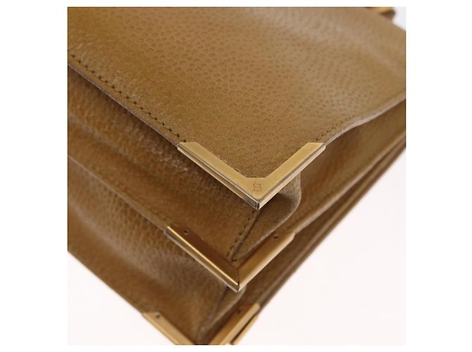 Borsa a mano FENDI in pelle 2 in 1 marrone oro Auth 158141 D'oro - vista 18