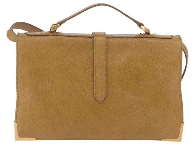 Borsa a mano FENDI in pelle 2 in 1 marrone oro Auth 158141 D'oro - vista 2