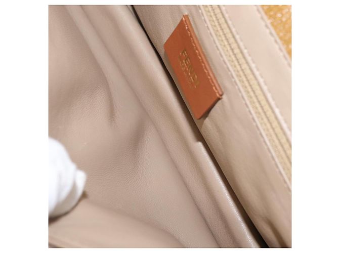 Borsa a mano FENDI in pelle 2 in 1 marrone oro Auth 158141 D'oro - vista 22