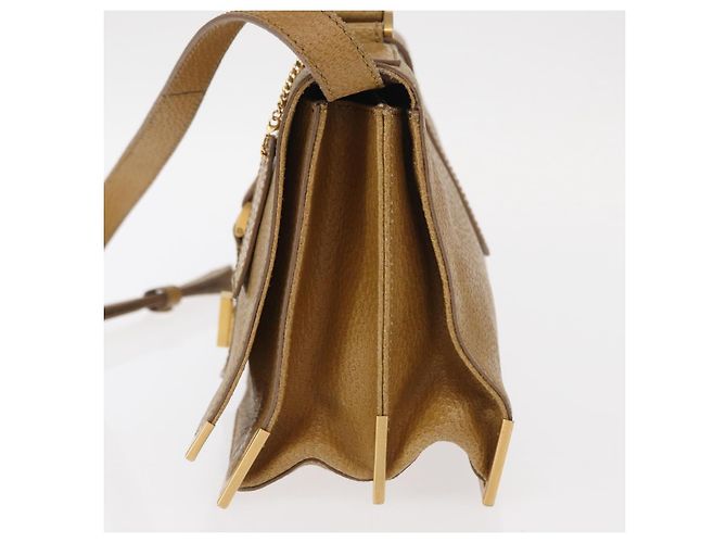 Borsa a mano FENDI in pelle 2 in 1 marrone oro Auth 158141 D'oro - vista 3