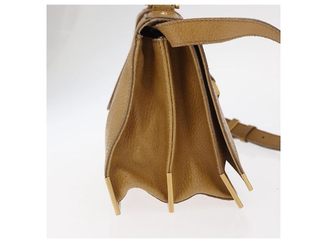 Borsa a mano FENDI in pelle 2 in 1 marrone oro Auth 158141 D'oro - vista 4