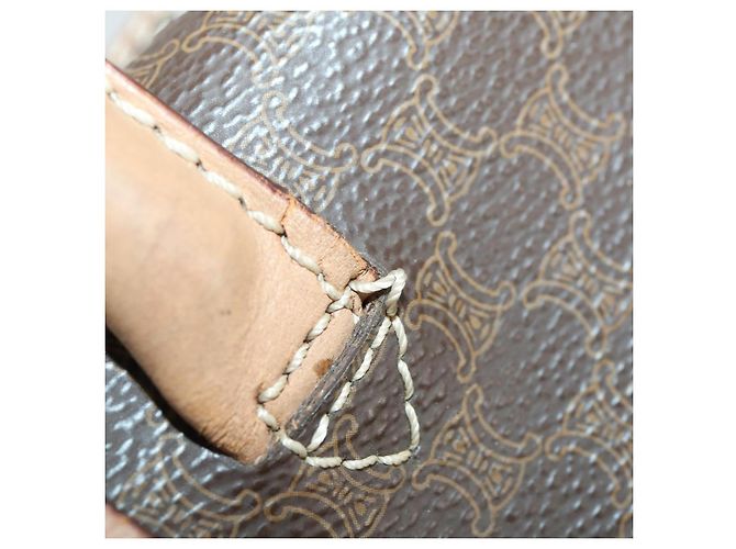 Céline Borsa a mano in tela Macadam CELINE in pelle PVC marrone e oro Auth mr1691 D'oro - vista 10