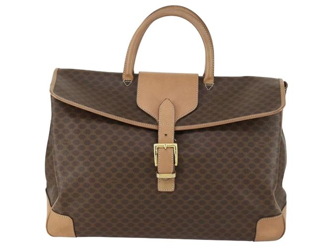 Céline Borsa a mano in tela Macadam CELINE in pelle PVC marrone e oro Auth mr1691 D'oro - vista 13