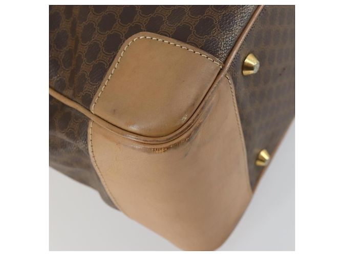 Céline Borsa a mano in tela Macadam CELINE in pelle PVC marrone e oro Auth mr1691 D'oro - vista 16