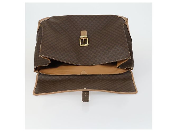 Céline Borsa a mano in tela Macadam CELINE in pelle PVC marrone e oro Auth mr1691 D'oro - vista 18