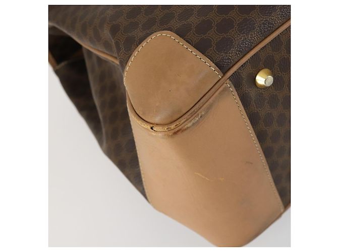 Céline Borsa a mano in tela Macadam CELINE in pelle PVC marrone e oro Auth mr1691 D'oro - vista 9