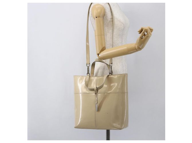 GUCCI Tote Bag Email 2in1 Beige Silber Auth bs31887 - Ansicht 24