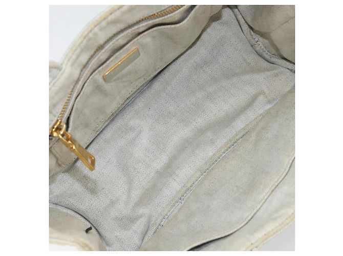 PRADA Borsa Canapa PM in tela beige oro Auth gh1549 D'oro - vista 11
