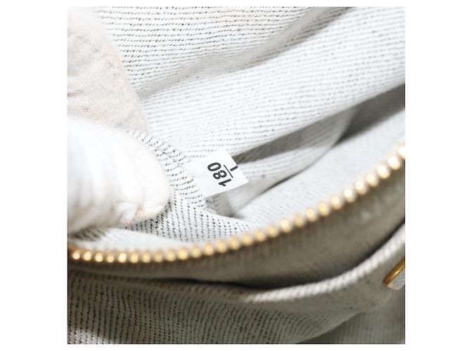 PRADA Borsa Canapa PM in tela beige oro Auth gh1549 D'oro - vista 12