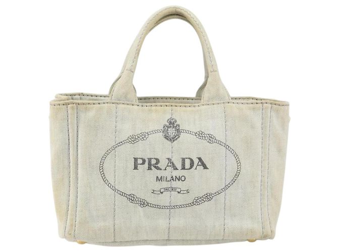 PRADA Borsa Canapa PM in tela beige oro Auth gh1549 D'oro - vista 13