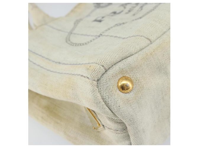 PRADA Borsa Canapa PM in tela beige oro Auth gh1549 D'oro - vista 14