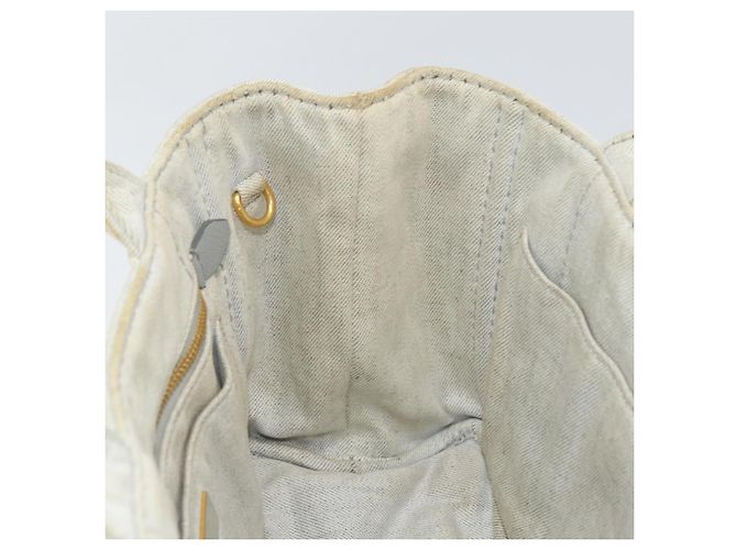 PRADA Borsa Canapa PM in tela beige oro Auth gh1549 D'oro - vista 18