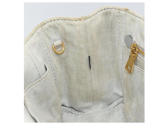 PRADA Borsa Canapa PM in tela beige oro Auth gh1549 D'oro - vista 19