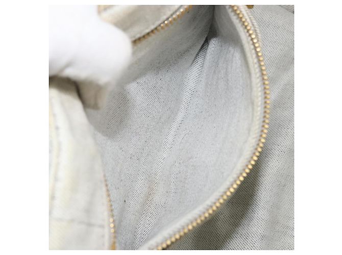 PRADA Borsa Canapa PM in tela beige oro Auth gh1549 D'oro - vista 21
