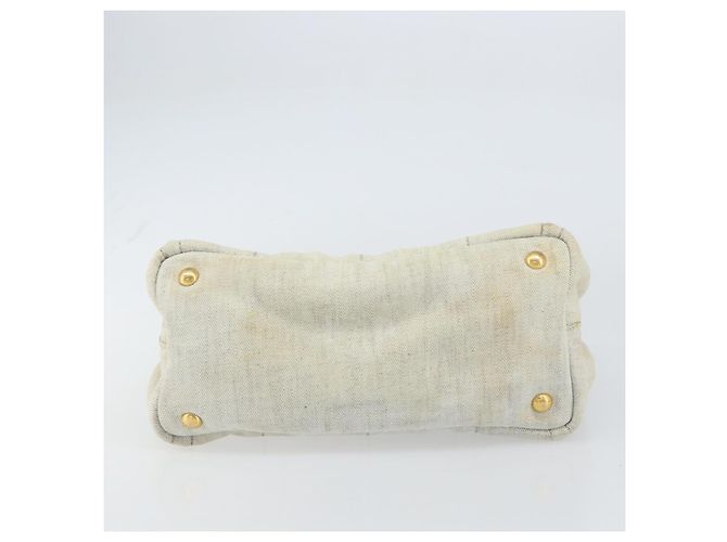 PRADA Borsa Canapa PM in tela beige oro Auth gh1549 D'oro - vista 5