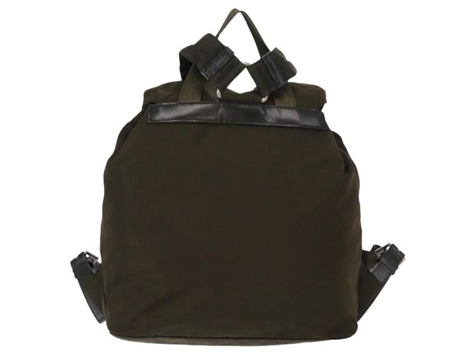 PRADA Backpack Nylon Khaki Silver Auth 159721 Silvery - view 2