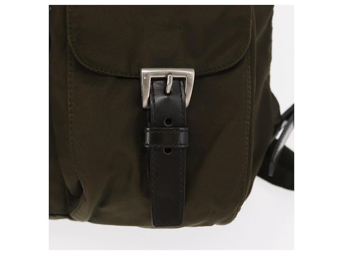 PRADA Backpack Nylon Khaki Silver Auth 159721 Silvery - view 21