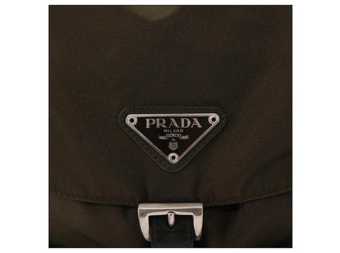 PRADA Backpack Nylon Khaki Silver Auth 159721 Silvery - view 23