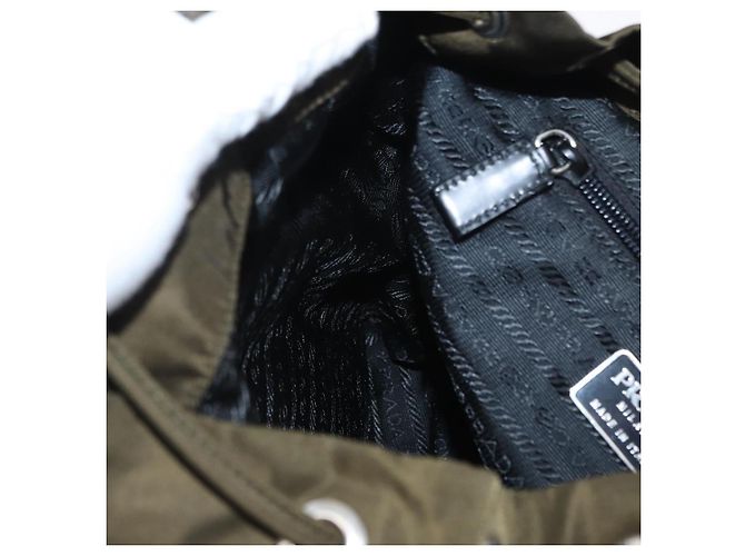 PRADA Backpack Nylon Khaki Silver Auth 159721 Silvery - view 27