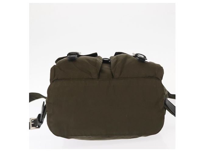 PRADA Backpack Nylon Khaki Silver Auth 159721 Silvery - view 5
