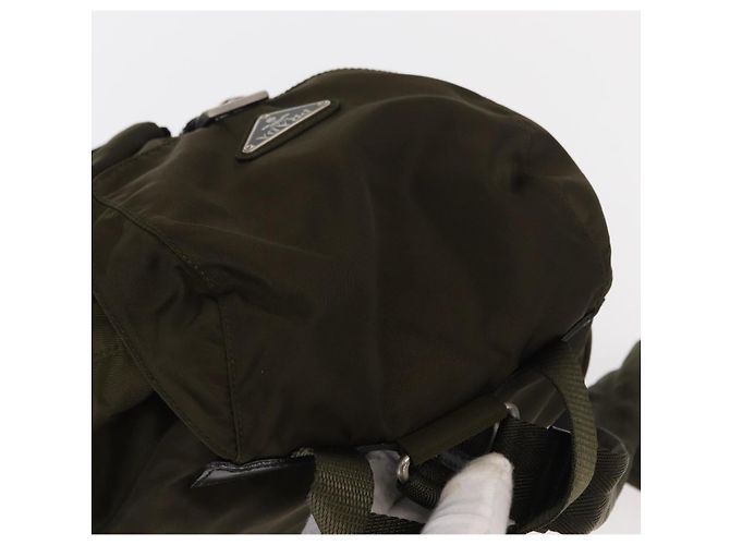 PRADA Backpack Nylon Khaki Silver Auth 159721 Silvery - view 6