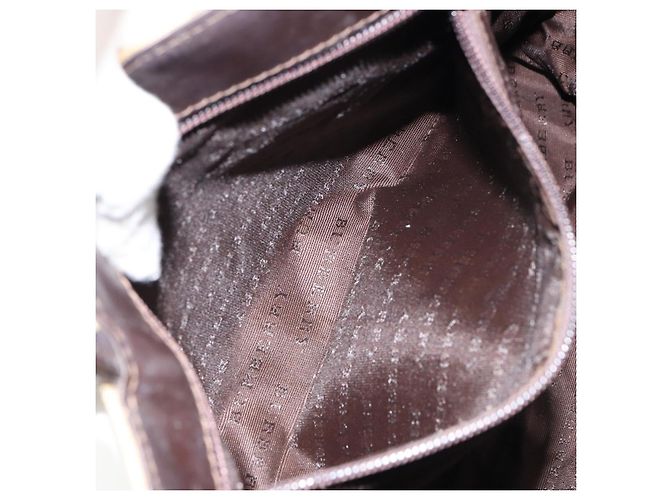 Bolsa de mão em PVC bege e dourado com estampa Nova Check da BURBERRY Auth 159987 - vista 12